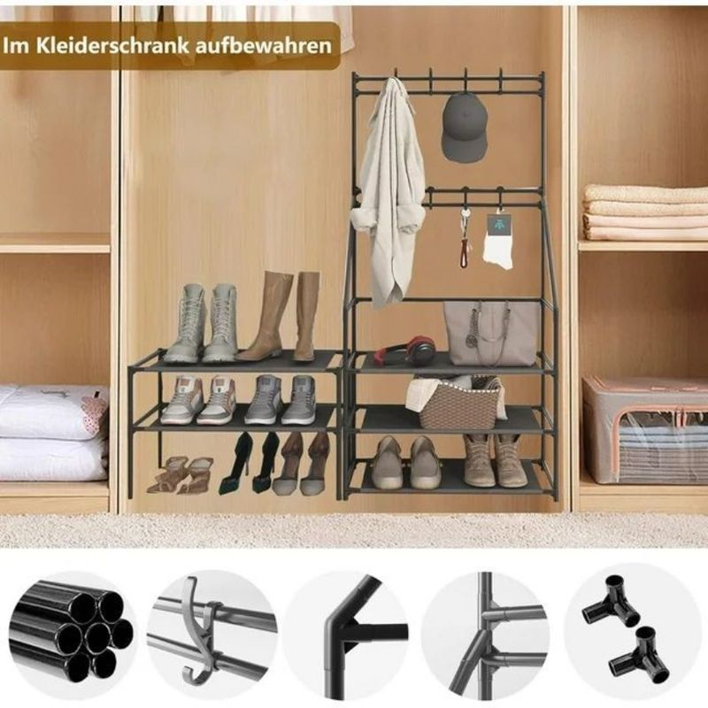 And Shoe Entryway Narrow Shoe Hooks Shoe With Shoe 5Tier Rack Rack Rack For 8 Coat Storage_voghion.com