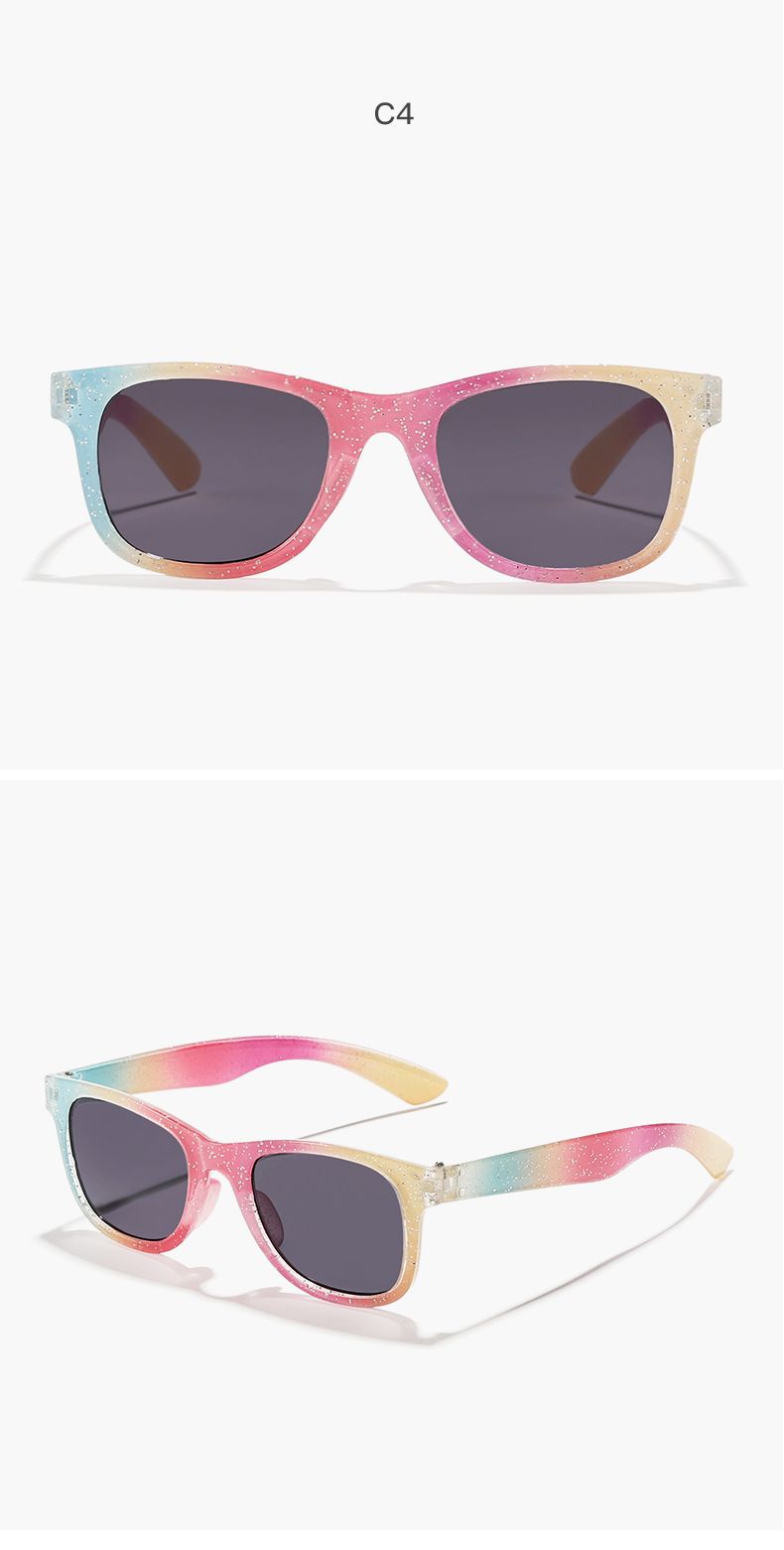 2024 nuovi fantastici occhiali da sole quadrati lucidi colorati per bambini ragazze trendy alla moda occhiali da sole carini occhiali per bambini_voghion.com
