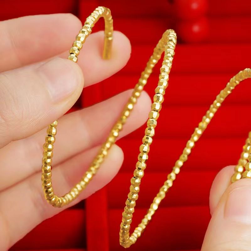 Bracciale retrattile di alta qualità da donna, in vero metallo placcato oro, stile semplice_voghion.com