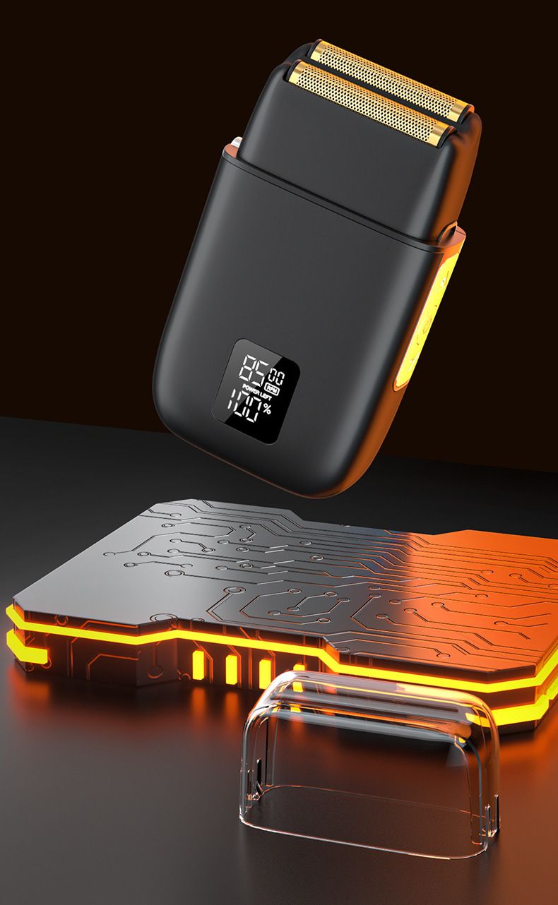 LED Display Electric Shaver - 3-Speed Adjustable Men's Razor With Wet/Dry Use, Floating Dual Blades & 90-Min Runtime_voghion.com