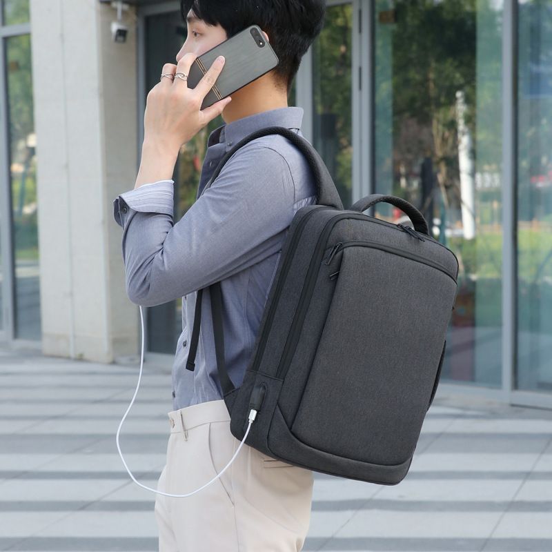 Bag Large Capacity Double-Shoulder High-End Feel Men's Notebook USB Laptop Backpack_voghion.com