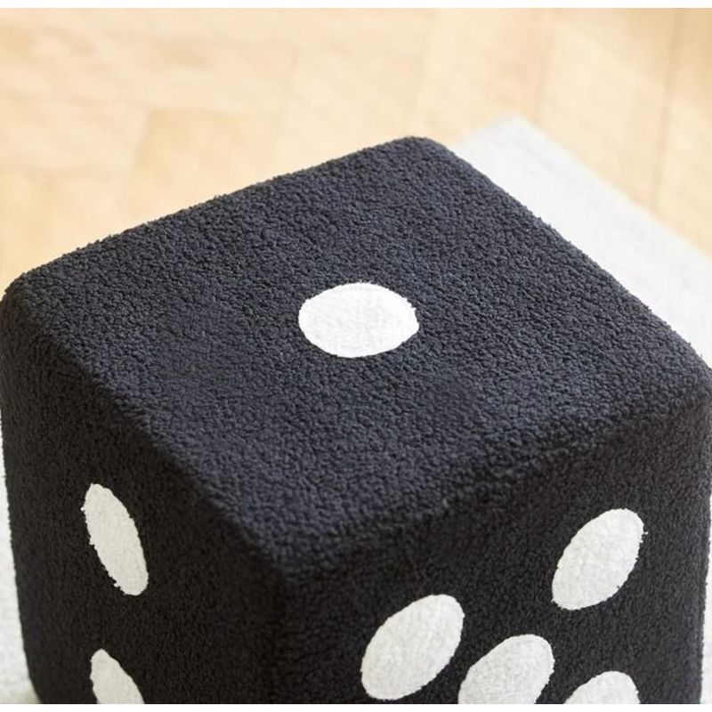 Schuhwechsel-Würfel-Kissen, Teddy-Samthocker für Wohnzimmer/Eingangsbereich, niedriger quadratischer Hocker_voghion.com