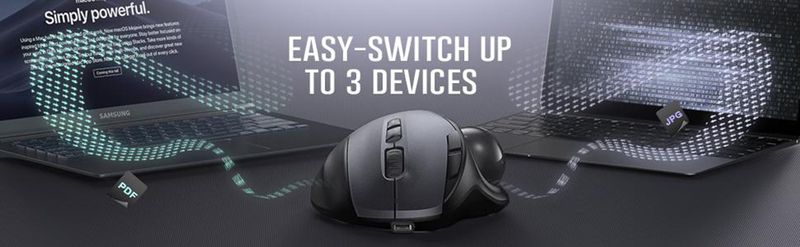 Jomaa Trackball Bluetooth+2.4G Dual Mode Rechargeable Wireless Mouse For PC Computer Laptop Tablet Gamer Mause_voghion.com