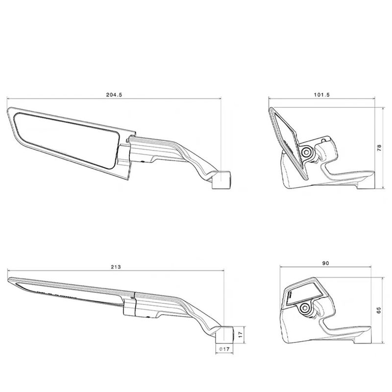 Novo espelho retrovisor giratório ajustável para motocicleta Wind Wing para S1000R S 1000 R s1000r_voghion.com