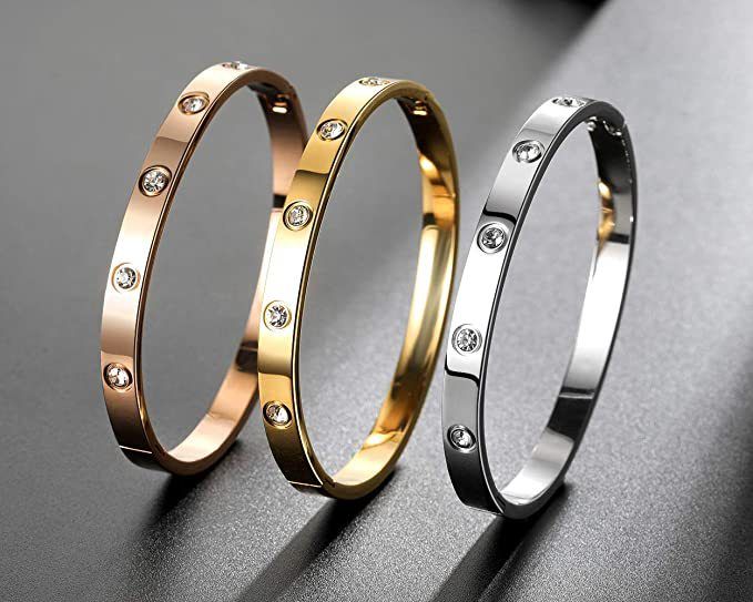 Armbånd Ti Diamond Buckle Titanium stål armbånd Internet Berømthed smykker_voghion.com