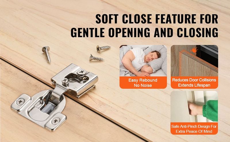 VEVOR Cabinet Door Hinges 40 Packs Partial Overlay Soft Close For Framed Type_voghion.com