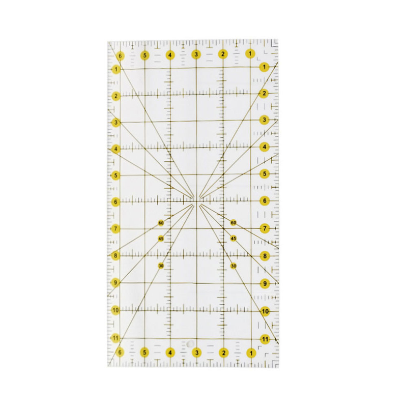 Cutting ruler rectangular ruler sewing and patchwork ruler acrylic two-color hollow ruler_voghion.com