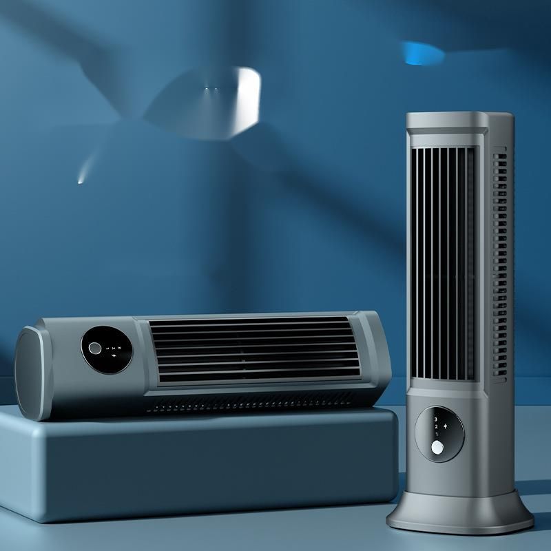 Novo ventilador de torre sem lâminas recarregável USB portátil para mesa, escritório, casa, vertical, pequeno_voghion.com