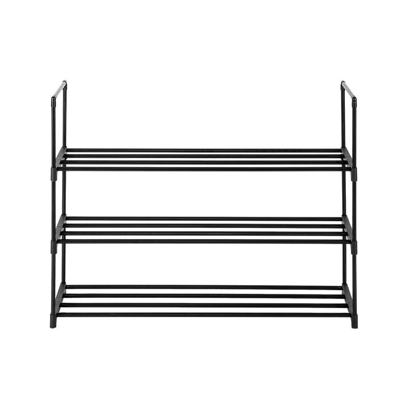 Schuhregal mit 3 Ebenen, Schuhturm, Regal, Aufbewahrungs-Organizer für Schlafzimmer, Eingangsbereich, Flur und Schrank, Farbe: Schwarz_voghion.com