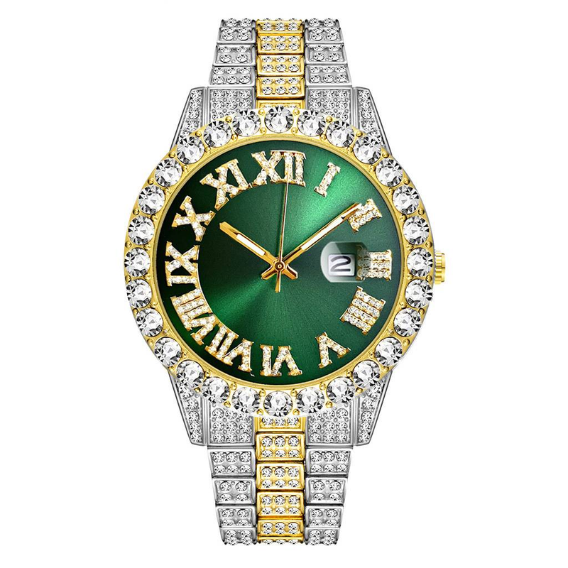 Business Dial Diamonds Sparkling Steel Strip Calendar Waterproof Quartz Watch For Giving to Man _voghion.com