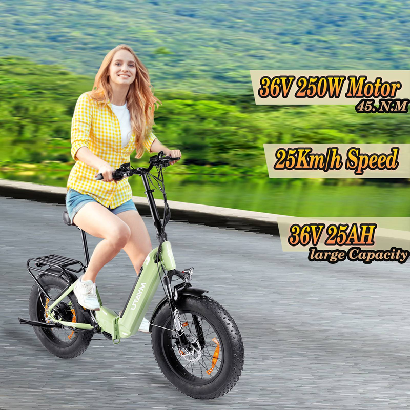 Skládací elektrokolo MYATU Star, baterie 36V25AH Dojezd až 80 mil, výkonný motor BAFANG 250W, skládací elektrokolo na tlusté pneumatiky pro muže a ženy_voghion.com