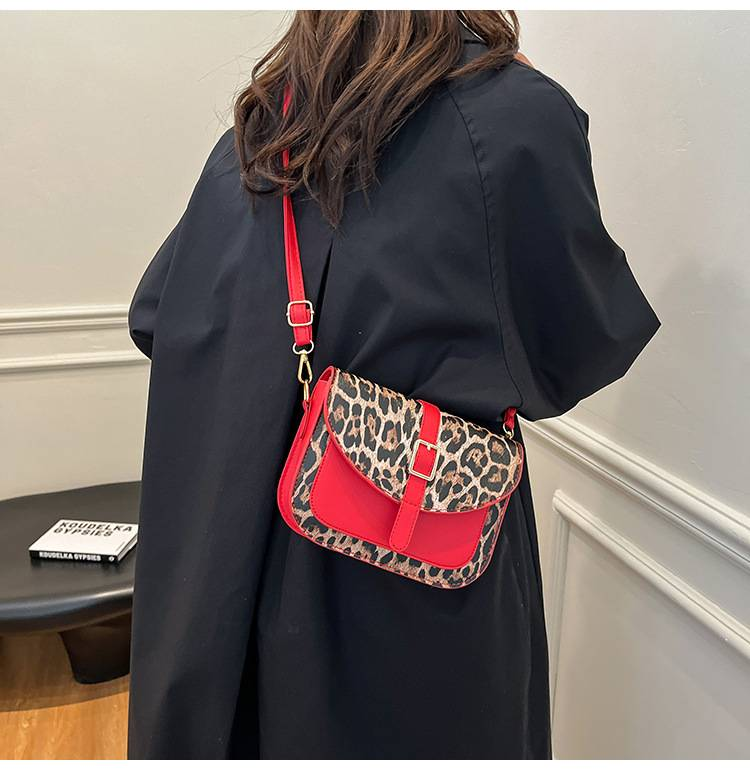 Cross-border Fashion Leopard-print Contrast Small Square Bag 2025 Spring New Shoulder Bag High-grade Messenger Bag_voghion.com