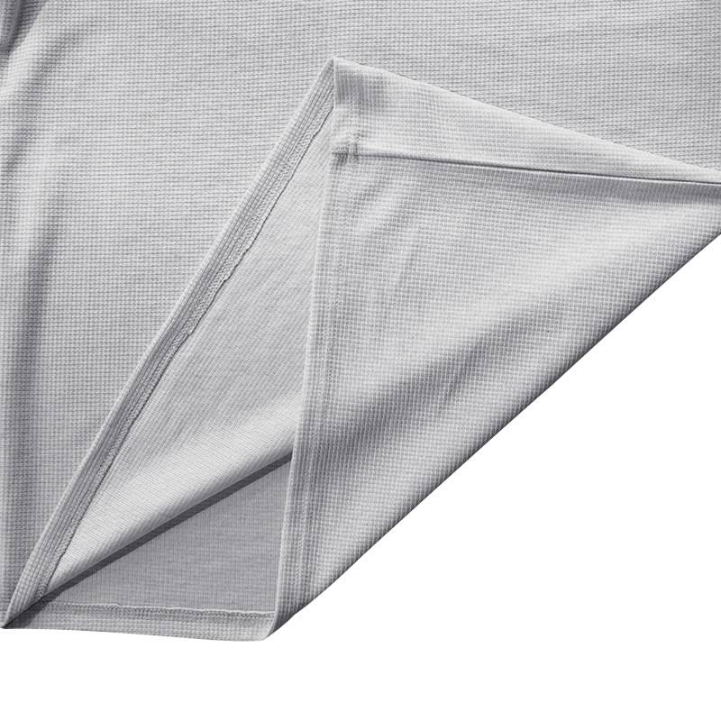 Waffle Herren Sommer Casual Tethered Henry Kurzarm Shorts Anzug_voghion.com