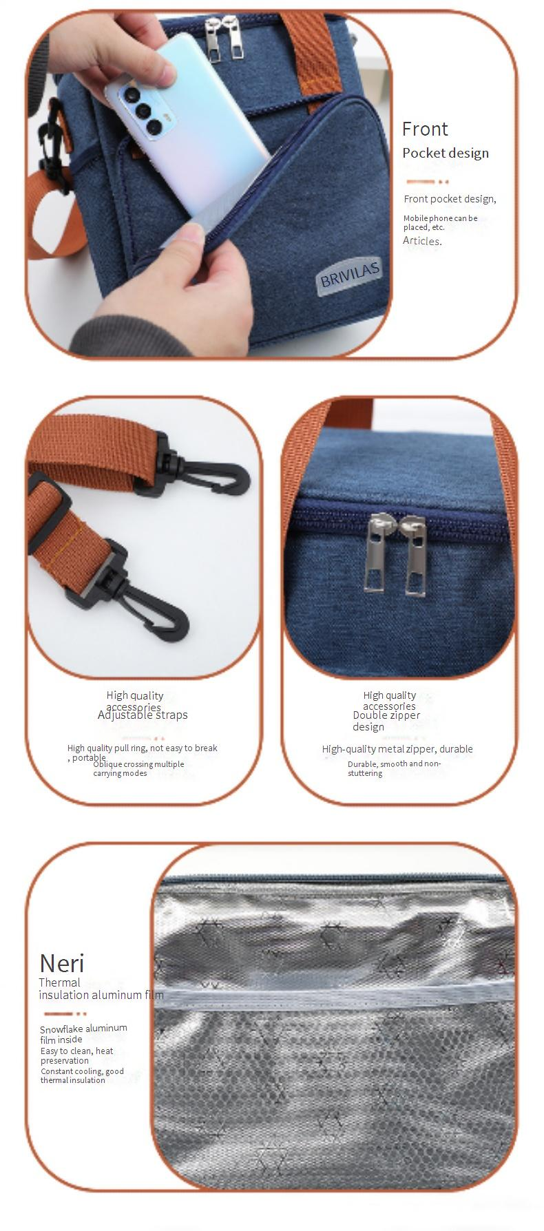Portable Insulated Lunch Bag Thickened Thermal Food Carrier With Handles Leakproof Lightweight Tote For Office School Picnic_voghion.com