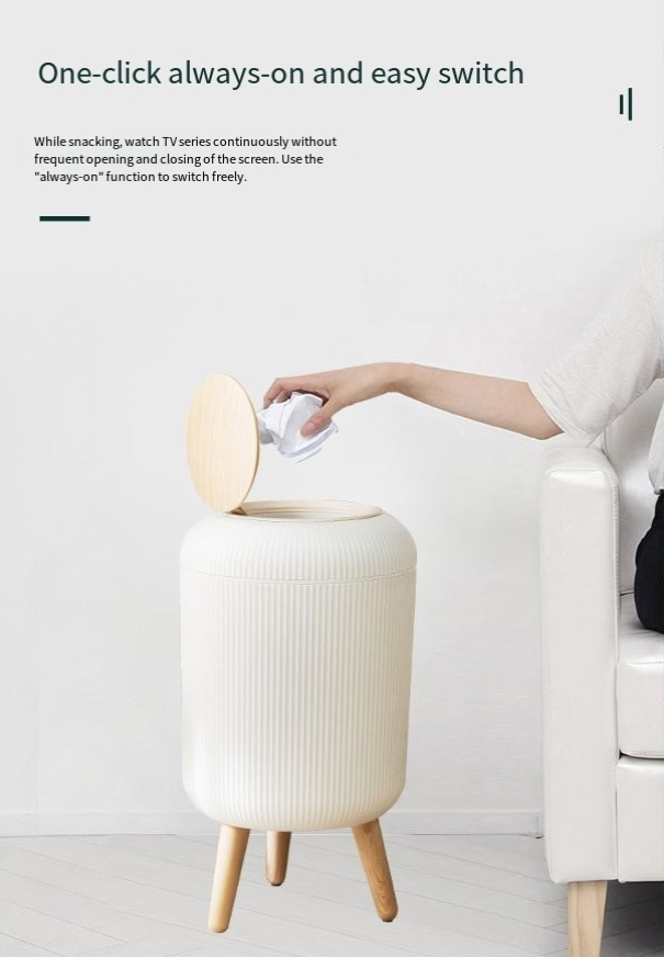 Cestino per la spazzatura di lusso, di alta qualità, a induzione intelligente, stile lanterna a righe con coperchio, per la casa, soggiorno, camera da letto_voghion.com