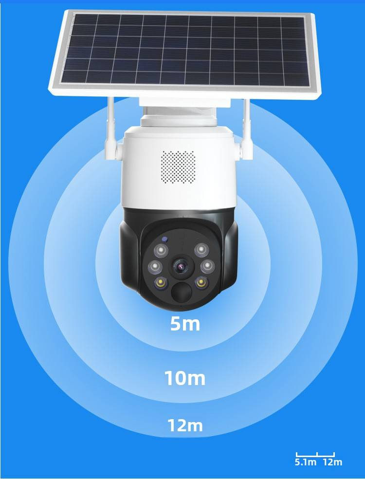 Solar Wireless Security Camera - 360° Panoramic View With AI Motion Detection (No Blind Spots Night Vision Mobile Remote Viewing IP66 Weatherproof)_voghion.com