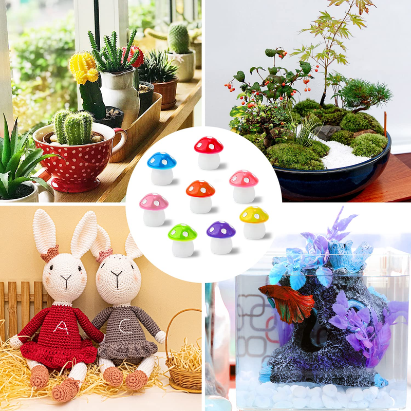 YOUEN 100 piezas Mini Hongos de Resina Pequeños Hongos de Resina de Colores Figuras de Hadas Hongo de Jardín para el Hogar DIY Interior Exterior Jardín Paisaje Artesanía_voghion.com