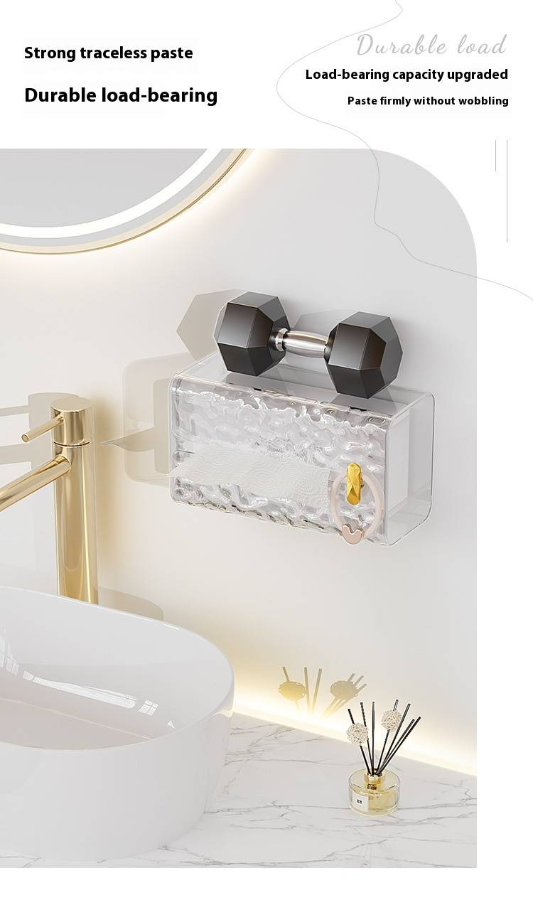 Wandgemonteerde tissueboxhouder – mat & diamantstructuur, ABS+PET, multifunctioneel (keuken, badkamer, auto, woonkamer, cadeau-idee)_voghion.com