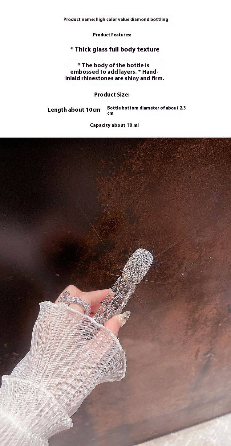 Elegant Embossed Diamond Perfume Atomizer – 10ml Refillable Glass Spray Bottle For Fragrance & Shampoo_voghion.com