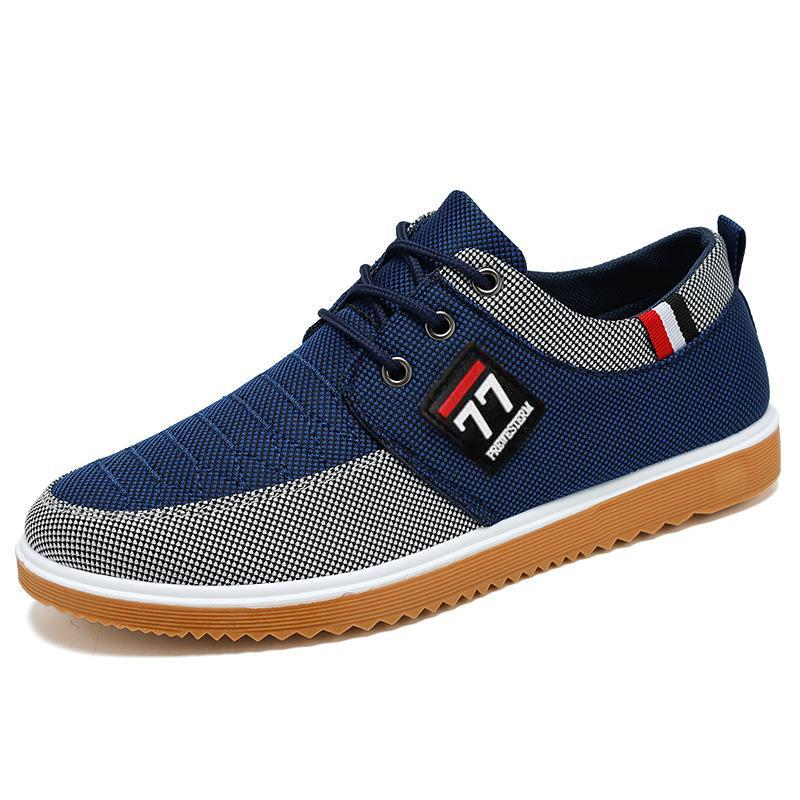 Men's Casual Canvas Shoes - Breathable Round-Toe Sneakers For Work & Daily Wear, Lightweight Slip-Resistant Rubber Sole, Sizes 39-44_voghion.com