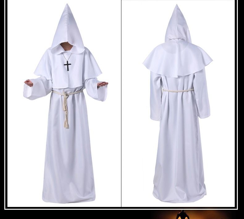 Halloween Cosplay Costume Medieval Monk Costume Monk Robe Wizard Costume Priest Costume COS Costume Stage Costume_voghion.com