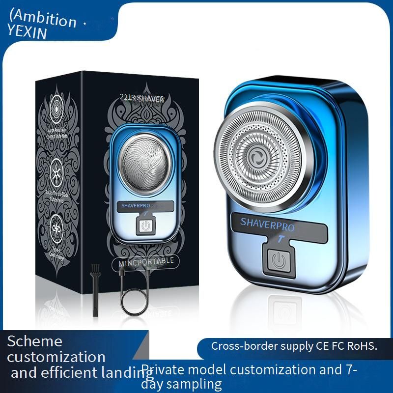 Kompakter Elektrorasierer für Männer, tragbarer Reiserasierer mit rotierendem Mehrklingensystem, LED-Anzeige, wiederaufladbar und wasserdicht,_voghion.com