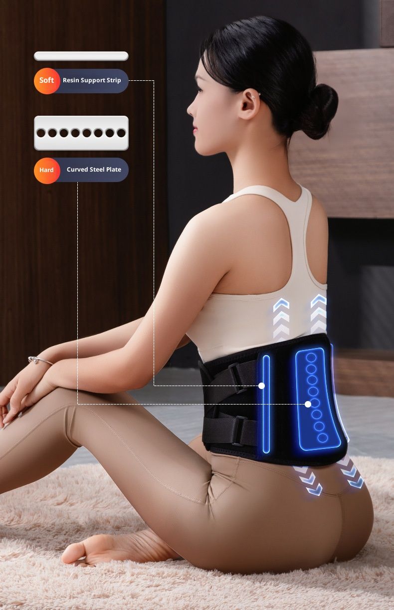 Cintura massaggiante riscaldante professionale con vibrazione e supporto per la vita - 3 modalità di velocità regolabili, display LCD, design traspirante_voghion.com