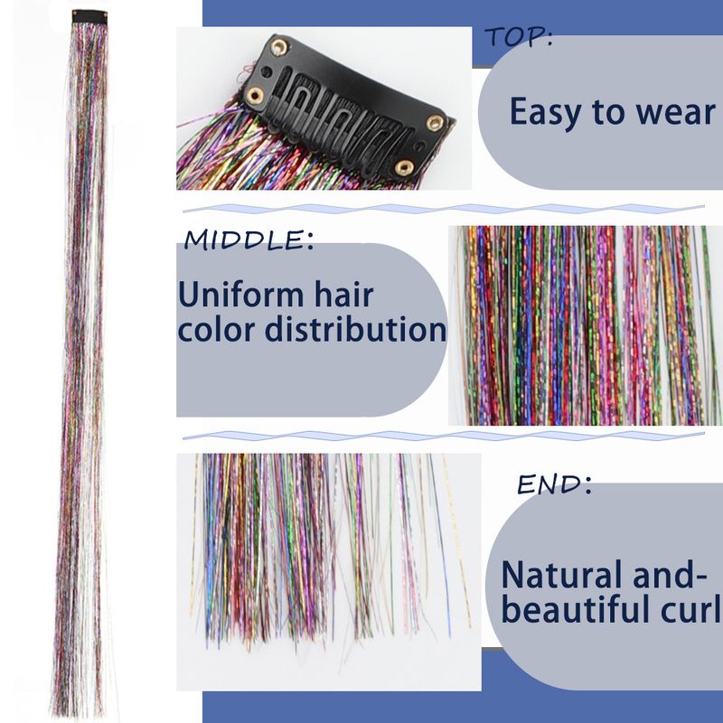 Parrucca dorata Pezzo unico Clip Laser wire Cool Fairy hair 24in extension per capelli con filo_voghion.com