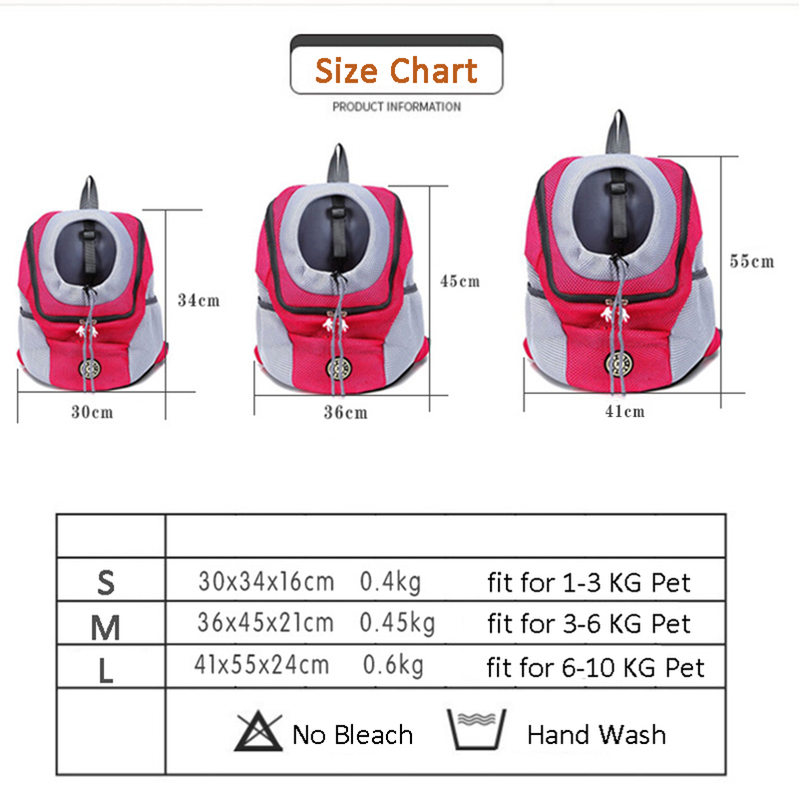 Atmungsaktiver Hunderucksack für kleine große Hunde und Katzen, doppelte Schultertragetasche, tragbarer Reiserucksack für Haustiere_voghion.com