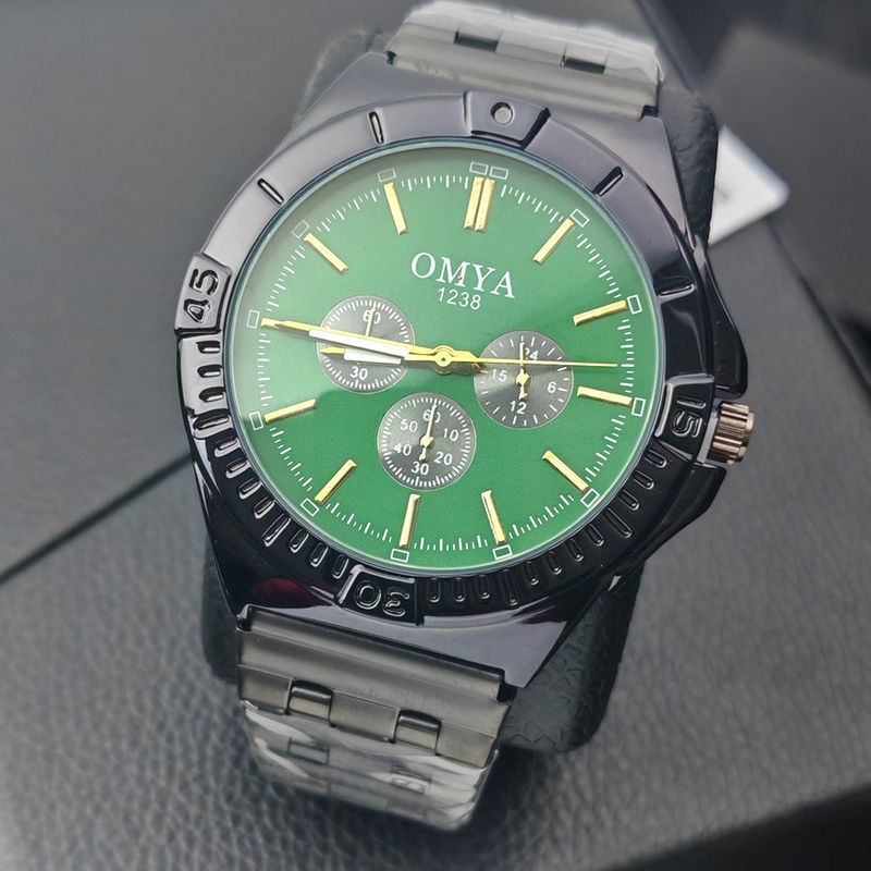 Watch OMYA New Three Eye Men's Fashion Business Steel Belt Quartz Watch_voghion.com
