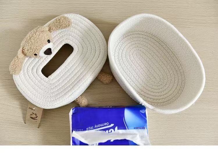 Creative Cartoon Nordic Style Fabric Irregular Cotton Rope Woven Tissue Box For Living Dining Room Study Dormitory_voghion.com