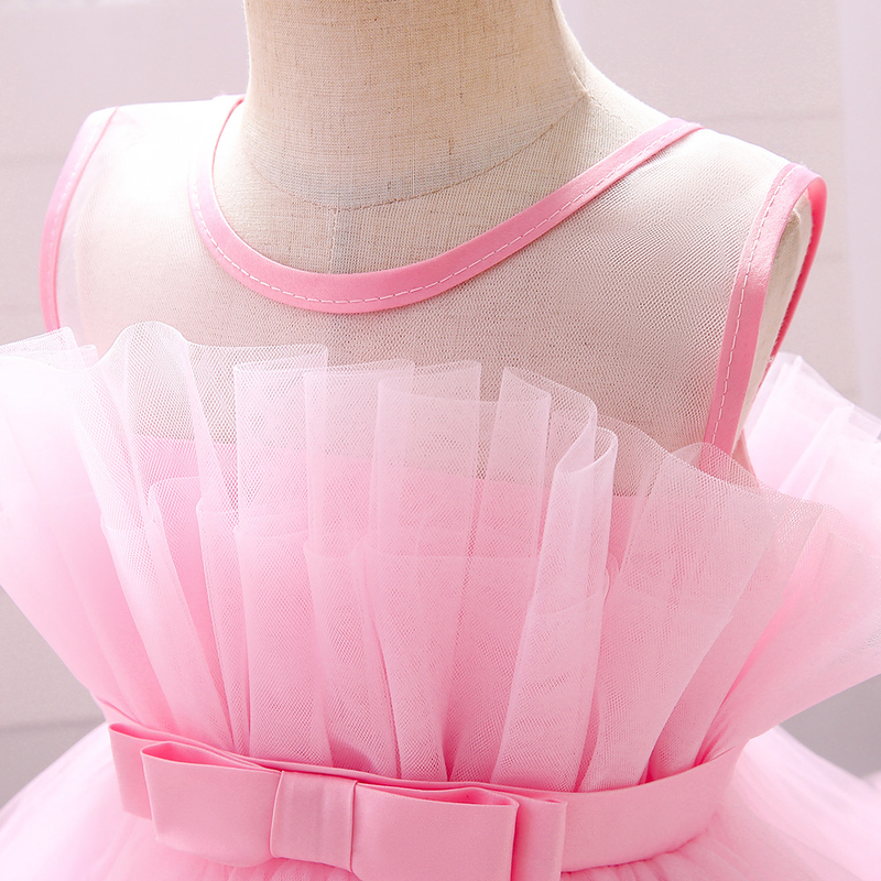 Baby clothes Girls' dress Sleeveless children's holiday Show dress Birthday party Pompadour Princess dress_voghion.com