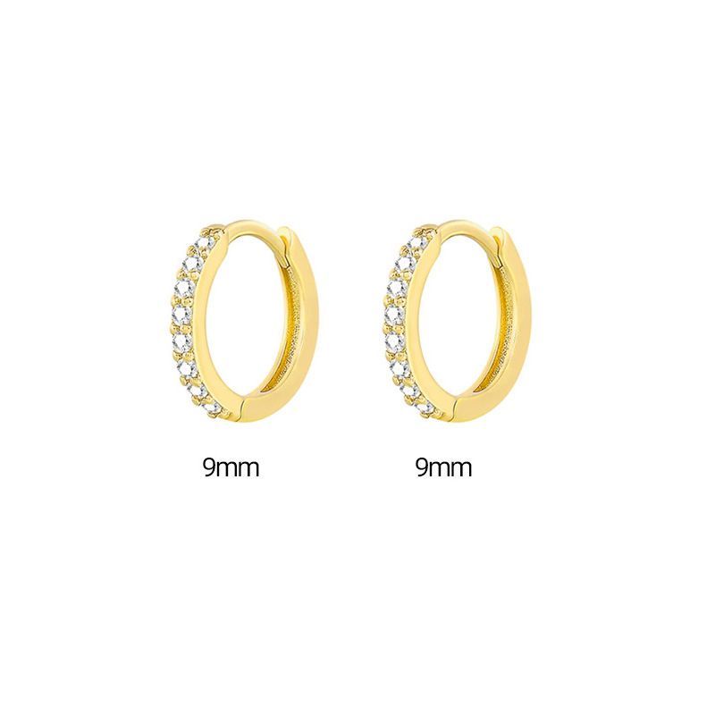 Verschlüsse Koreanische Version Einfache Reihe Dia Zirkon Ohrringe Damen Frische Runde Kleine Ohrknochennägel_voghion.com