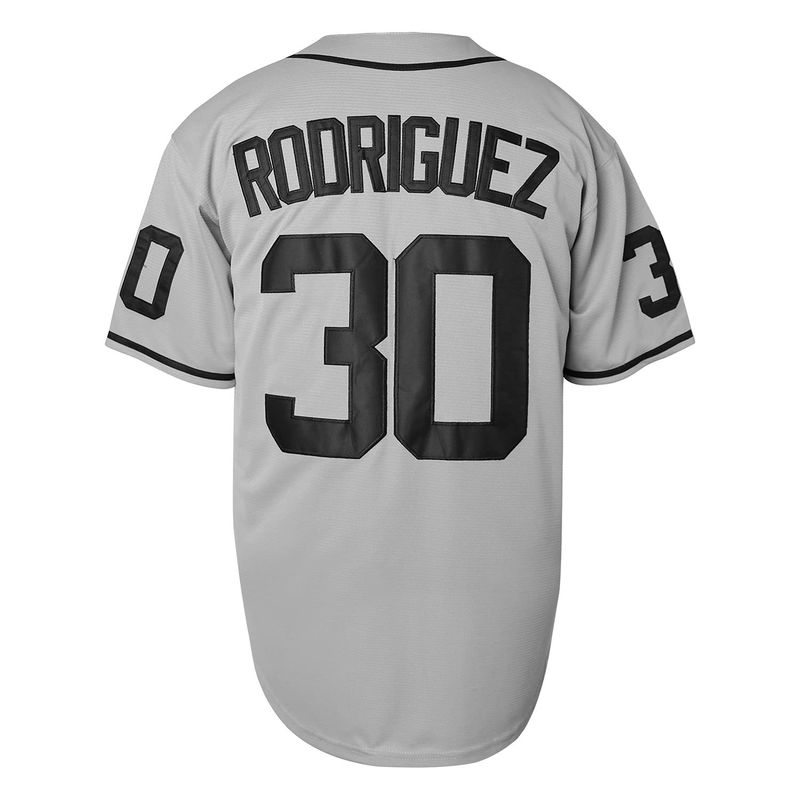 Utomhuskläder för män, grå baseballskjorta nr 30, broderad jerseyjacka_voghion.com