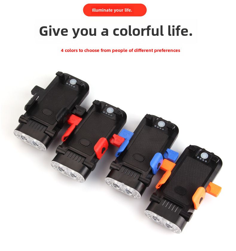 Suport telefon mobil pentru bicicletă, baterie externă multifuncțională, lumină puternică, claxon, rezistență mare, blocare cu un singur clic, încărcare telefon mobil_voghion.com