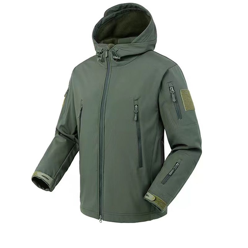 Men's Autumn Winter SoftShell Fleece Waterproof Jackets Male Hood Coats Fishing Hiking Camping Climbing Skiing Pants_voghion.com