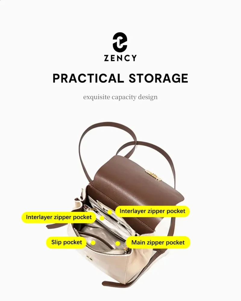 Zency Womens Small Backpack Split Leather Preppy Style Girls Stylish Schoolbag Multipocket Travel Satchel Campus_voghion.com