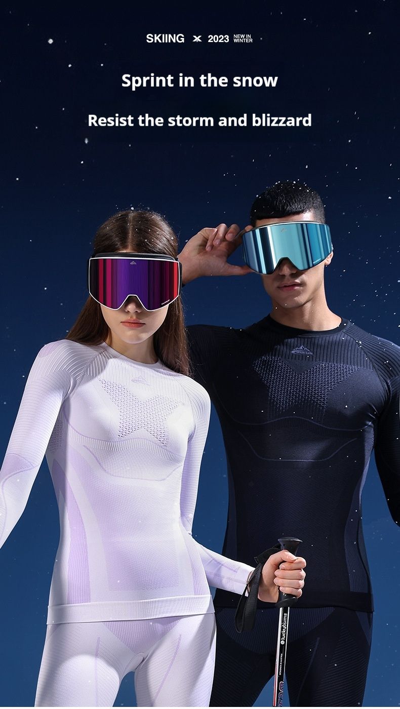 Magnetische Skibrille, doppelschichtige Antibeschlagbrille für Männer und Frauen, winddichte Skibrille zum Schneeklettern im Freien_voghion.com