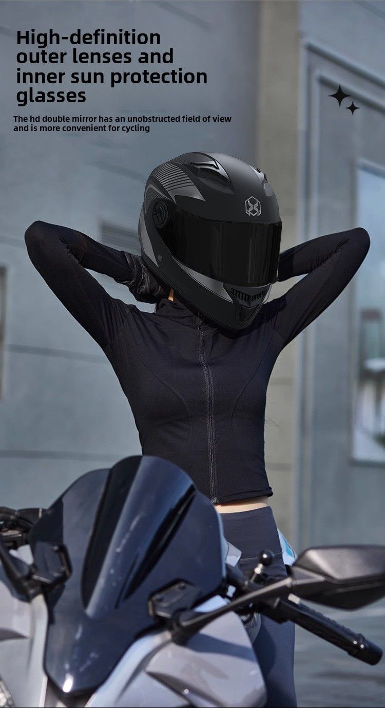 Casco de motocicleta eléctrico para hombre, universal, para las cuatro estaciones, con batería, para coche, locomotora, para mujer, casco integral, cálido para invierno._voghion.com