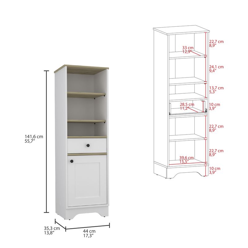 St. Clair Linen Cabinet, Two Interior Shelves, Two Open Shelves_voghion.com