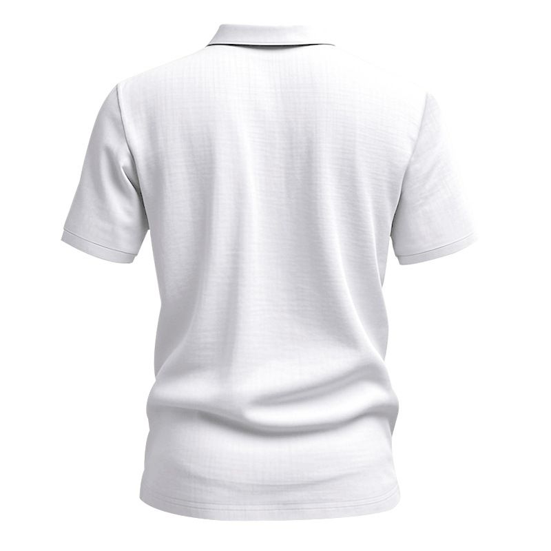 2025 Sommer Herren British Style Casual Button Loose Leinen Turn-Down-Kragen Polo Kurzarmhemd für Männer_voghion.com