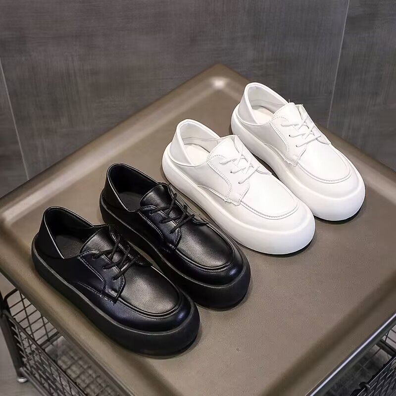 Nurse thick soled white new spring and autumn round toe lace up rubber outsole, comfortable work sh, casual single_voghion.com