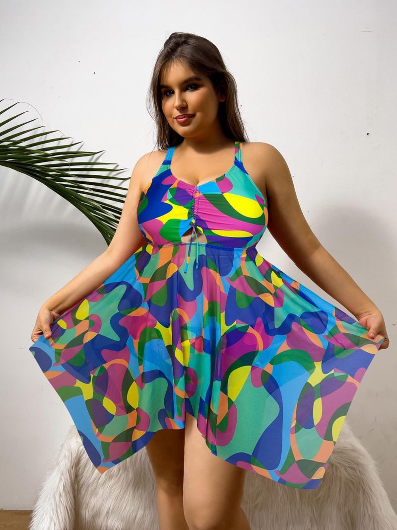 Women's large size swimsuit sexy one-piece dress two-piece large size swimsuit_voghion.com