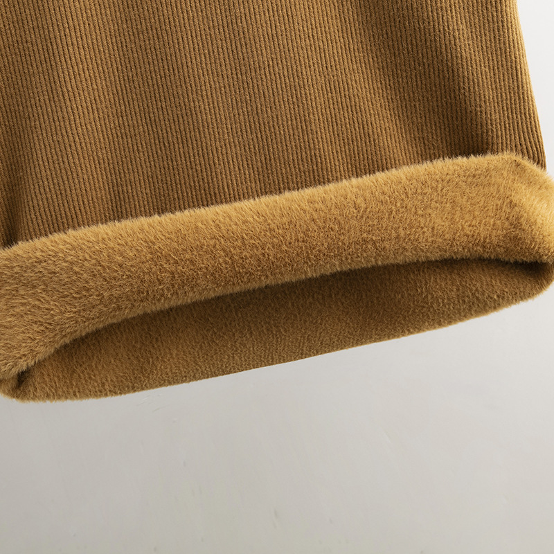 Women's Padded Loose High Neck Solid Colour Bottom Sweater Dress Knitted Dresses_voghion.com