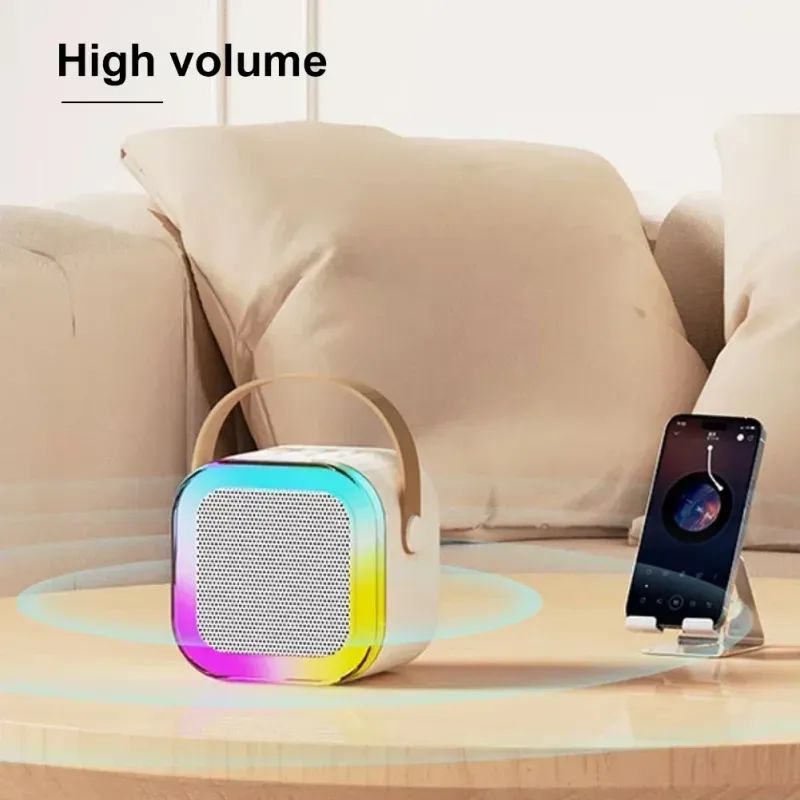 K12 Karaoke hine pārnēsājama 5.3 Pa Bluetooth skaļruņu sistēma ar 2 bezvadu mikrofoniem mājas ģimenei dziedāšanai bērniem dāvanas_voghion.com