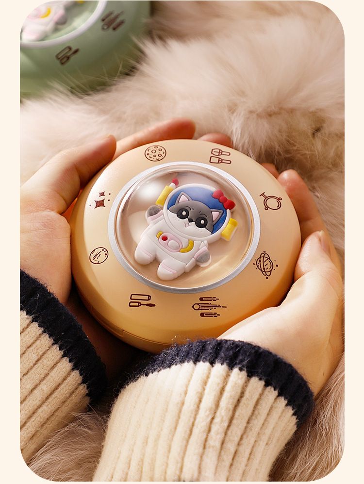 Scaldamani ricaricabile tramite USB con specchio a LED - Cuscinetto riscaldante compatto in alluminio da 3,7 V, batteria da 1200 mAh per viaggi e trucco_voghion.com