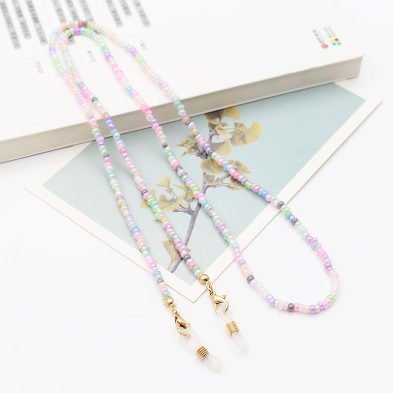 Japanese And Korean Colorful Mixed Rice Beads High-End Glasses Anti-Drop Mask Chain_voghion.com