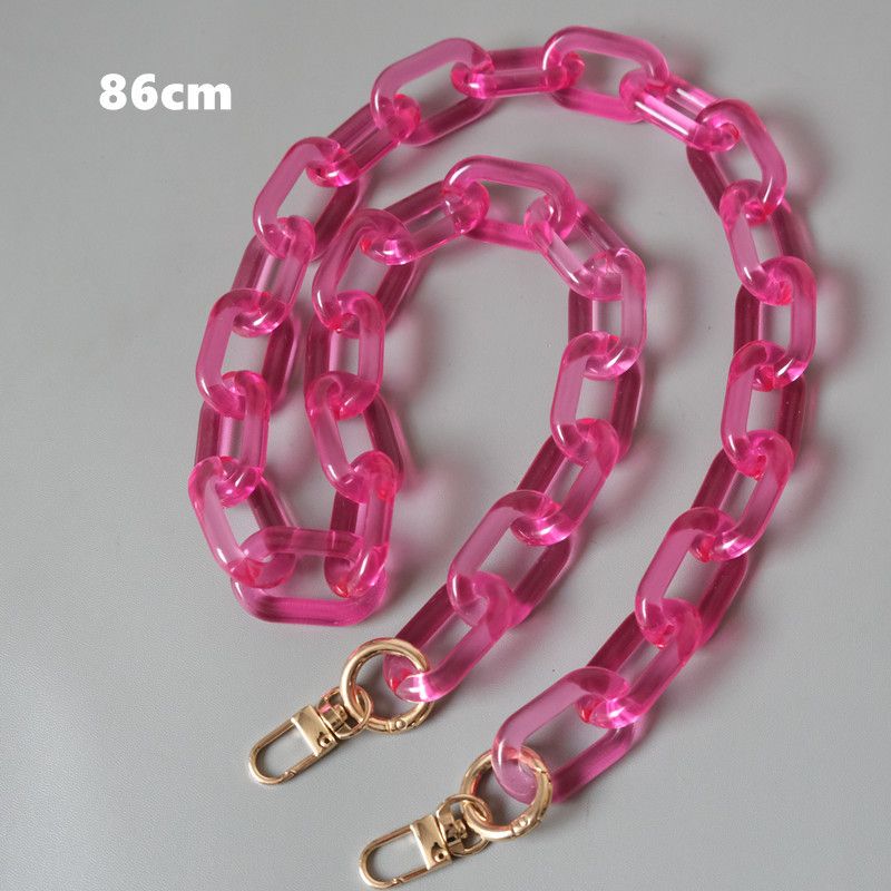 Borsa a tracolla con catena, tracolla singola, in resina acrilica spessa, versatile e alla moda, di colore caramella_voghion.com