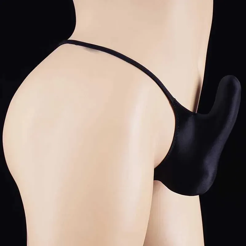 Slip de bain homme sexy et brillant, long, style gay, collection 2025, avec poche généreuse, effet brillant et huileux._voghion.com