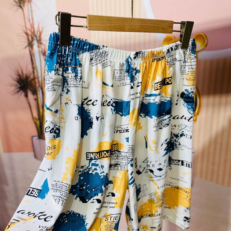 Męskie letnie, modne, casualowe, plażowe, hawajskie, szybkoschnące, sportowe szorty z wiskozy z pięcioma punktami_voghion.com